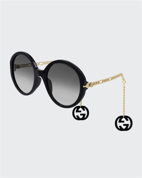 gucci round acetate and metal sunglasses|gucci sunglasses with rhinestones.